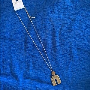 Dorothy Perkins Gold Pendant Necklace with Brown Accent